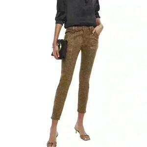 JOIE Womens Park Skinny Pants French Army Animal Print Size 24 Cargo Pockets